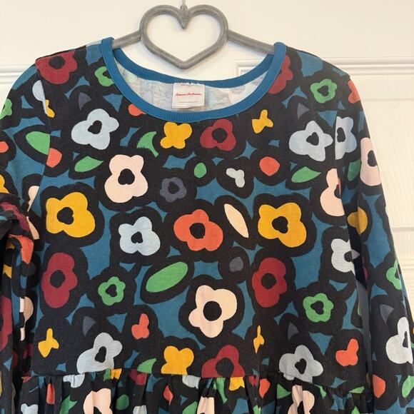 Hanna Andersson Elizabeth Playdress Girls Sz 12 Navy Floral Long Sleeves EUC - Picture 5 of 13